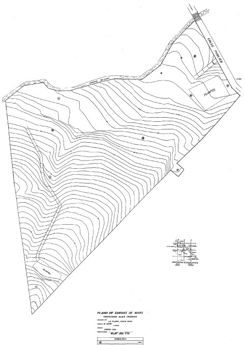 Contour plan showing elevation lines across the parcel